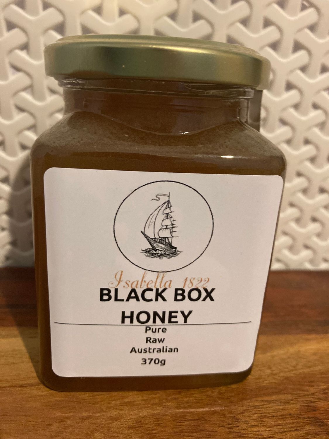 370g Black Box premium raw honey