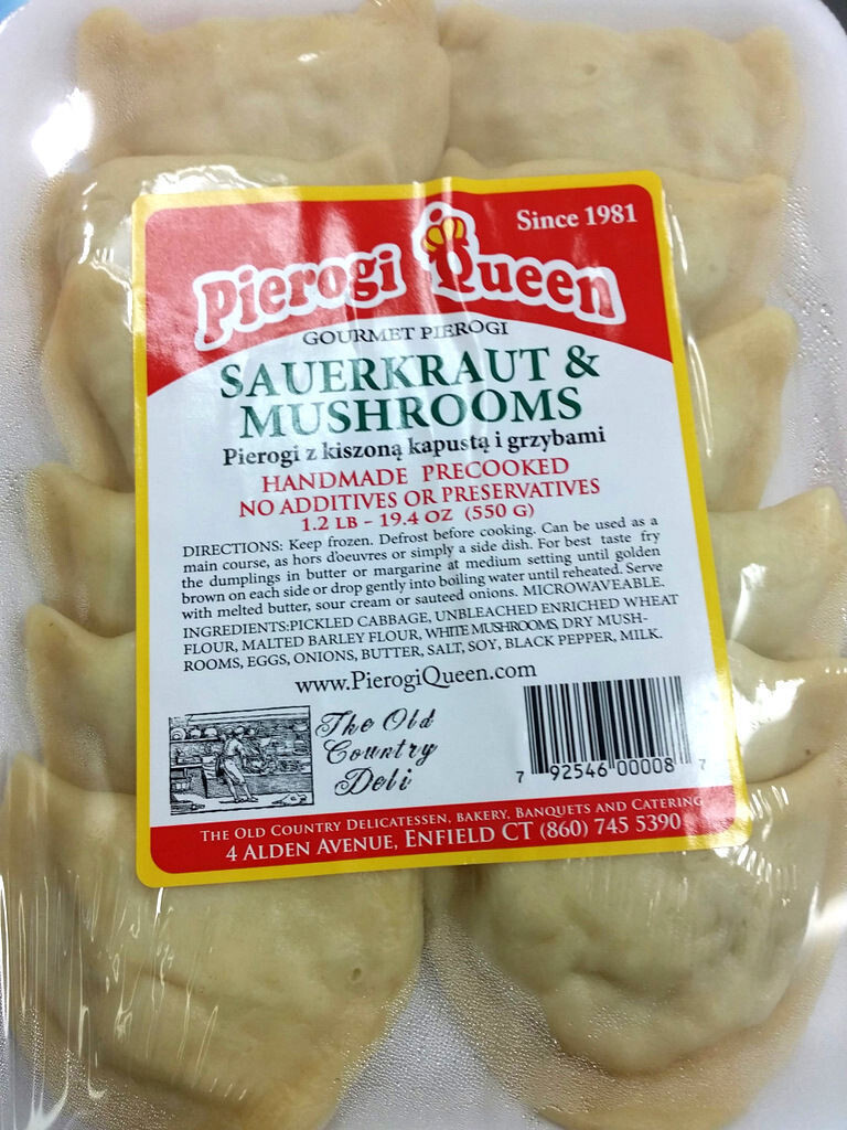 Pierogi Packaged - 12, 1.2LB with Sauerkraut and Mushrooms