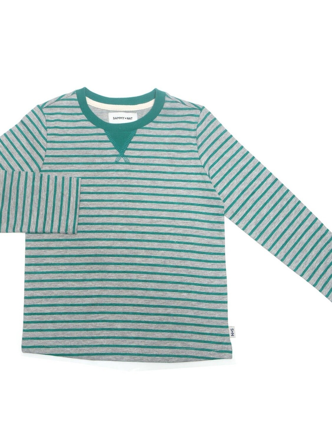 Colin Striped Crewneck Cadmium Green