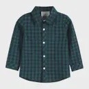 Lil Cactus Blue &amp; Green Tartan Boy Dress Shirt