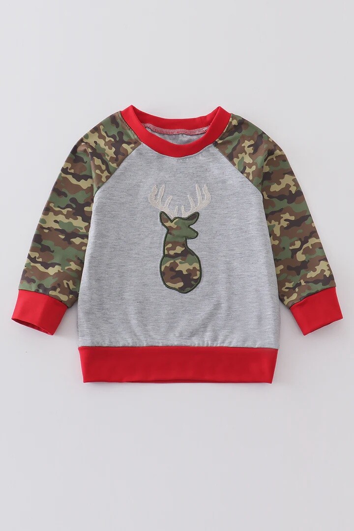 Camo Print Applique Shirt