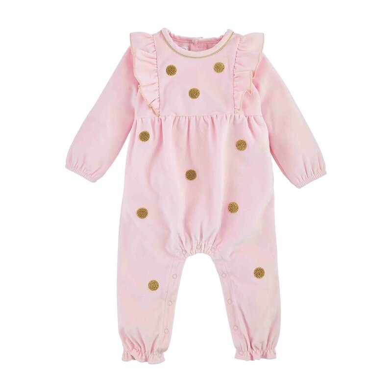 Mud Pie Gold Dot Pink One-Piece