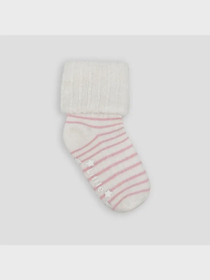Stay-On, Non-Slip Baby Socks - Camellia Stripe