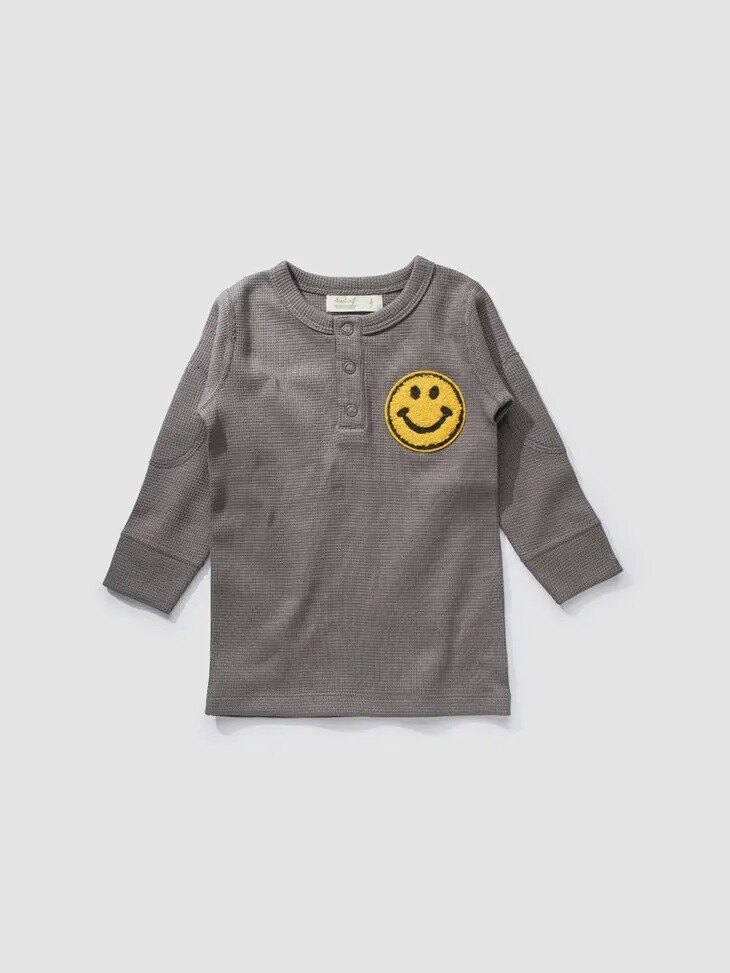 Infant Be Happy L/S Waffle Tee - Size 3-6M