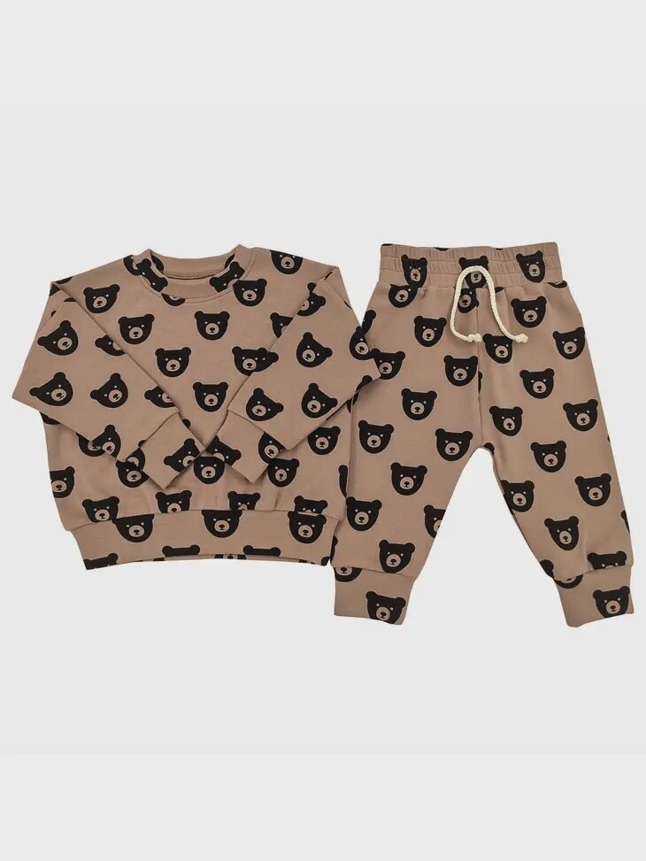 Little One Shop Brown Bear Crewneck Set