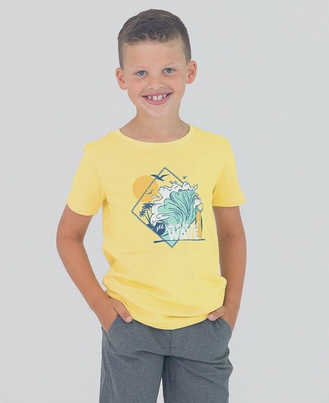 RuggedButts Yellow Wave Graphic Tee