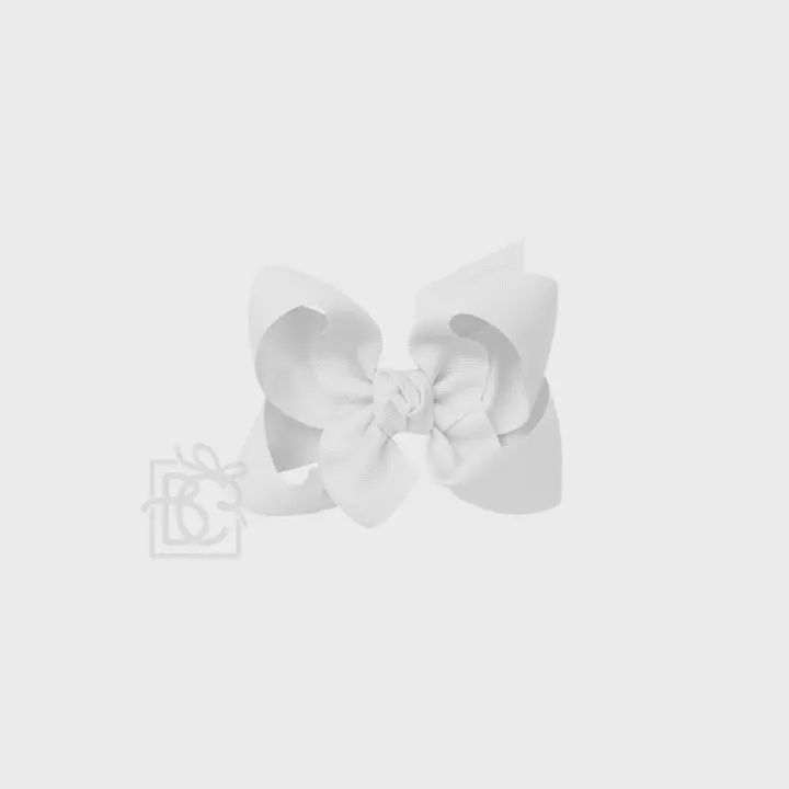 Signature Grosgrain Large Bow - 4.5&quot; w/ 1.5&quot; Ribbon, Colour: White