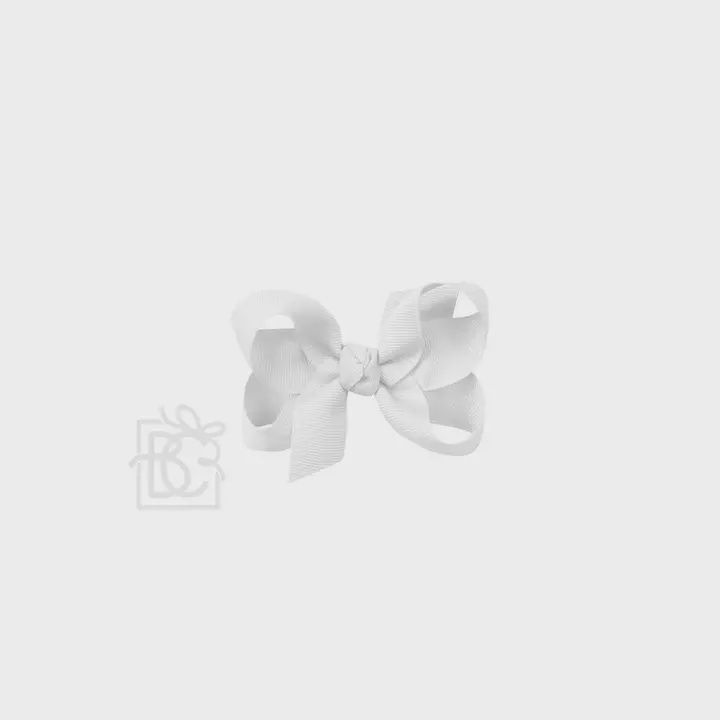 Signature Grosgrain Medium Bow - 3.5&quot; w/ 7/8&quot; Ribbon, Colour: White