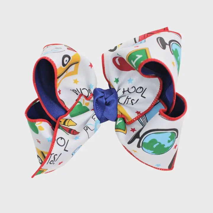 Back to School Layered Bow - Royal Blue, Colour: Royal Blue
