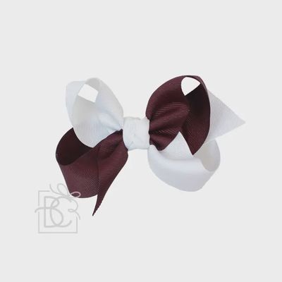 Burgundy &amp; White School Bows, Size: 4.5&quot; Large