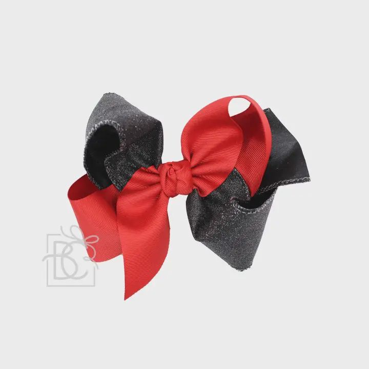 Crisscross Glitter &amp; Grosgrain Bow, Size: 4.5&quot; Large