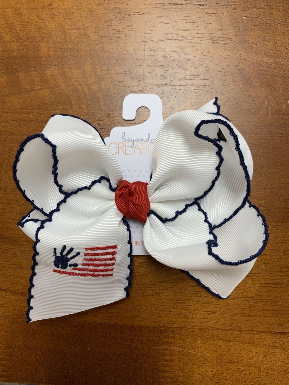 5.5″ HUGE EMBROIDERED CROCHET EDGE BOW