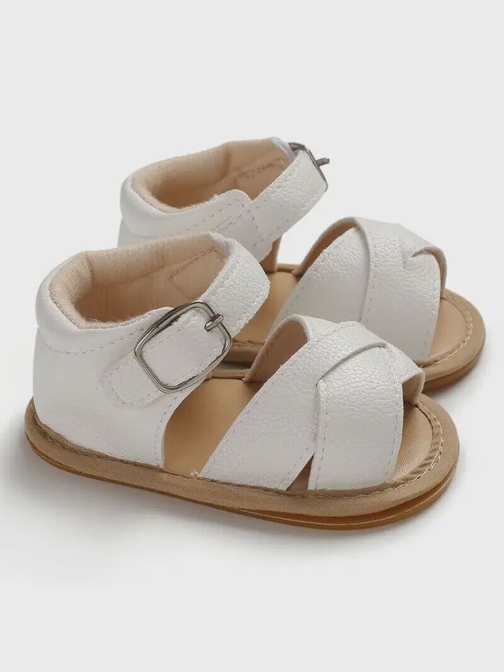 Woven Sandals - White, Size: 3-6m