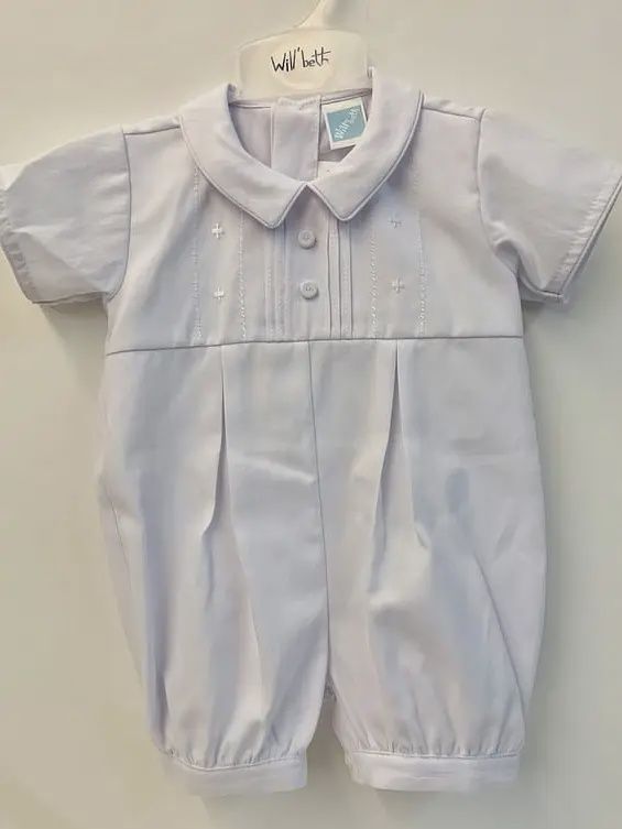 White Christening Romper