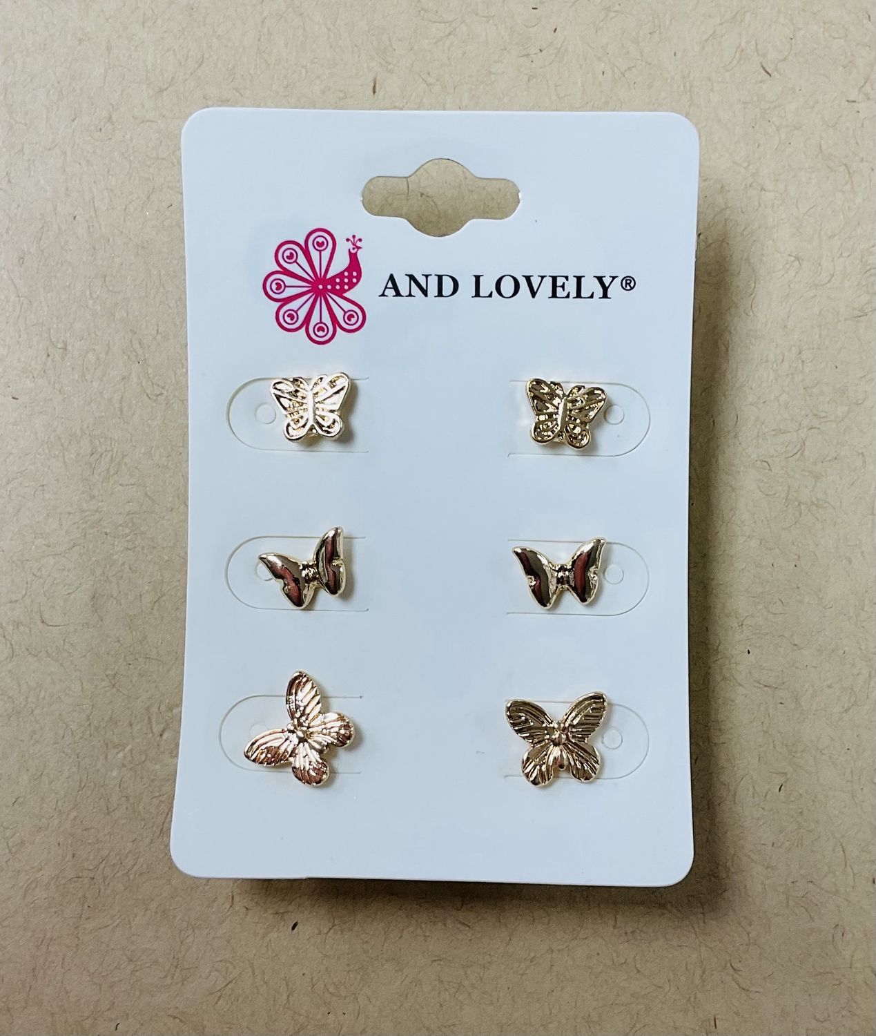 Gold multi-pack butterfly earrings
