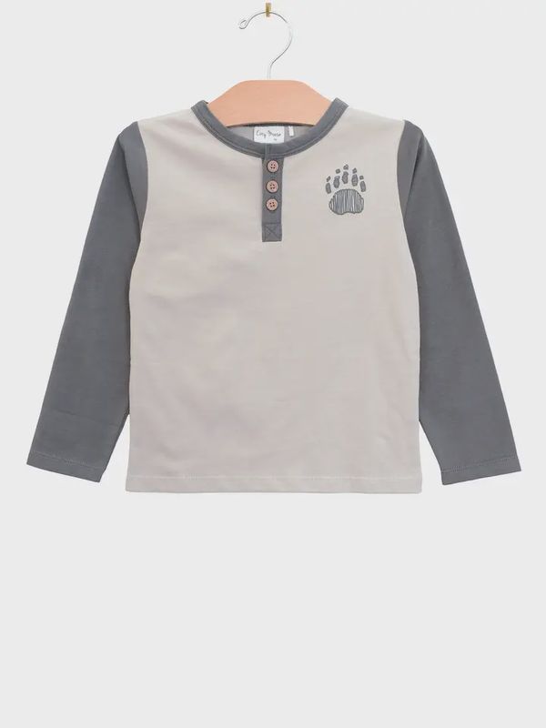 Henley Tee- Porpoise Bear Paw