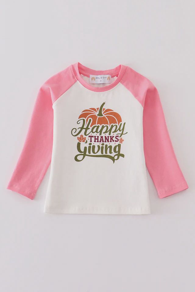 Thanksgiving pumpkin girl top