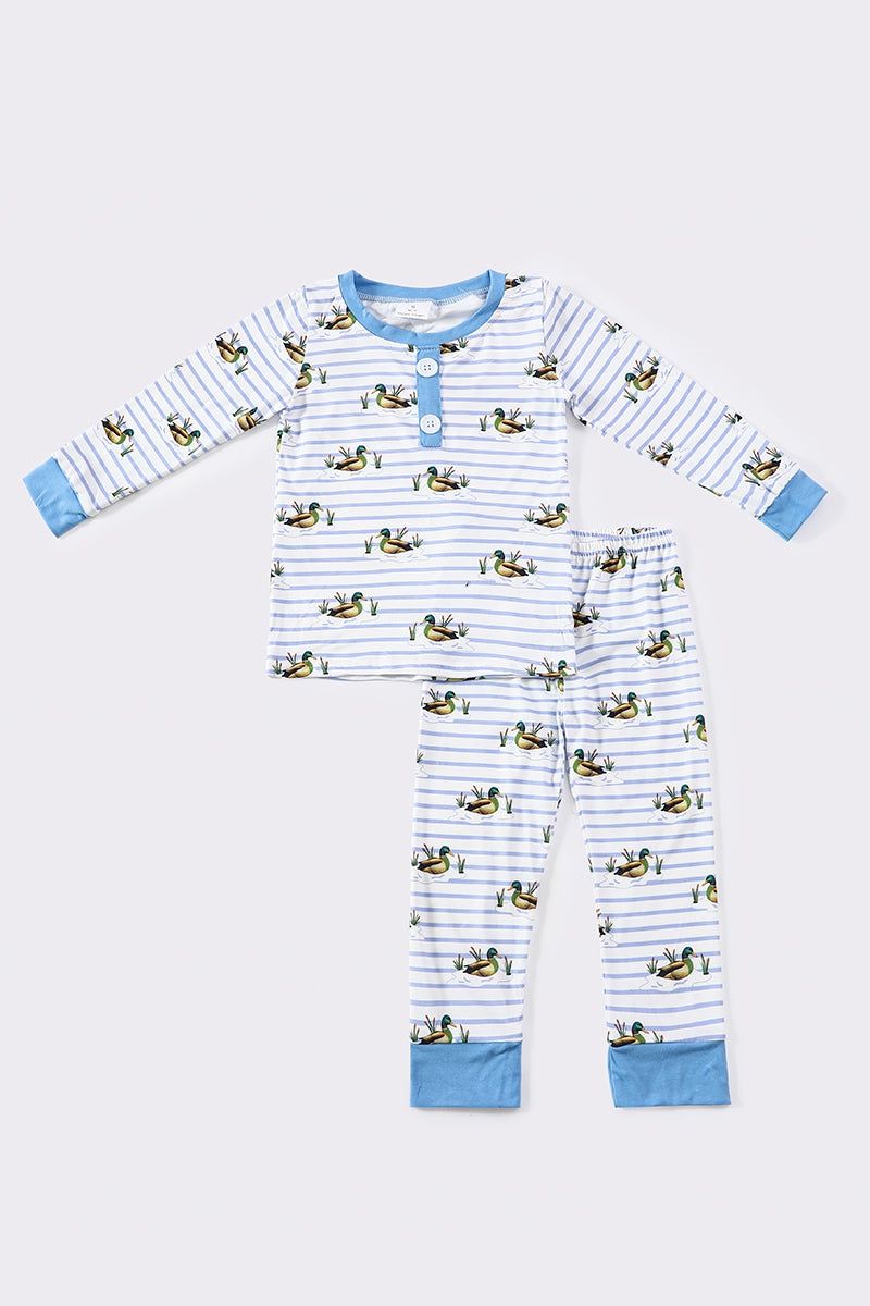 Blue Duck Print Bamboo Blend PJ Set