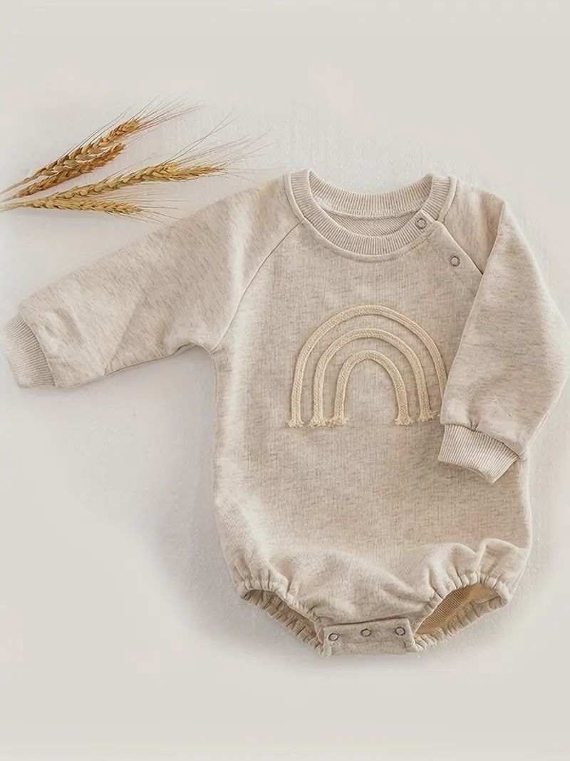 Neutral Rainbow Long Sleeve Romper