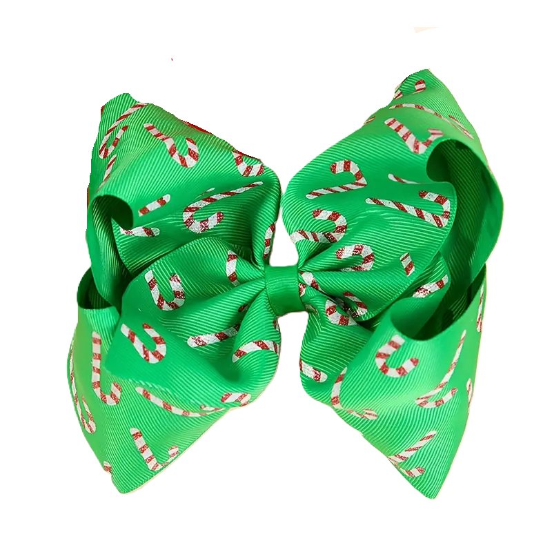 Green Bow with Candy Canes