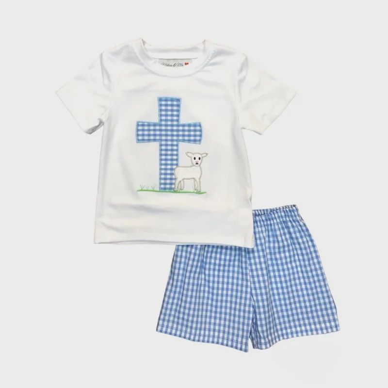 Little Lamb Cross Shorts Set