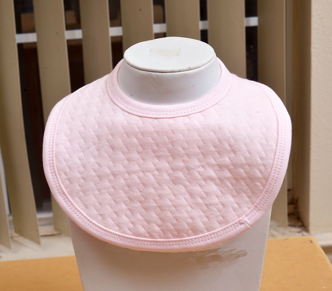 Peal-Diamond Style Cotton Bib - Baby Pink