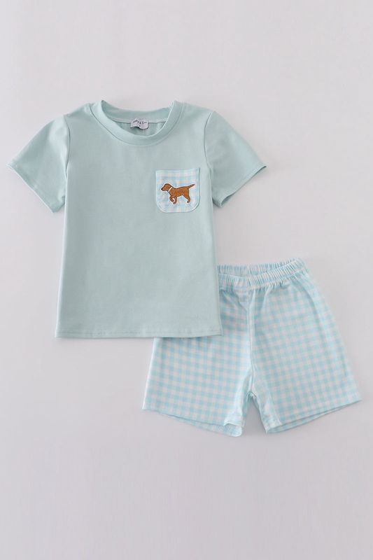 Blue Puppy Embroidery Set