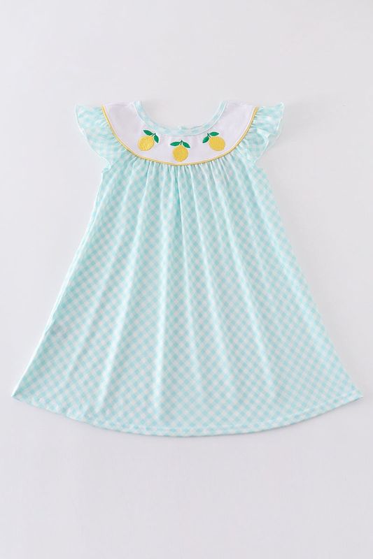 Mint Lemon Embroidery Dress