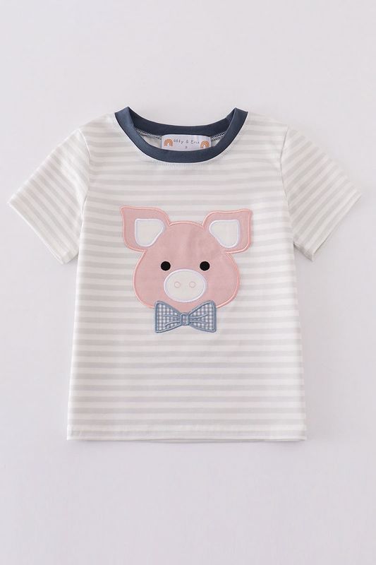 &quot;This Little Piggy&quot; Boy Applique Shirt