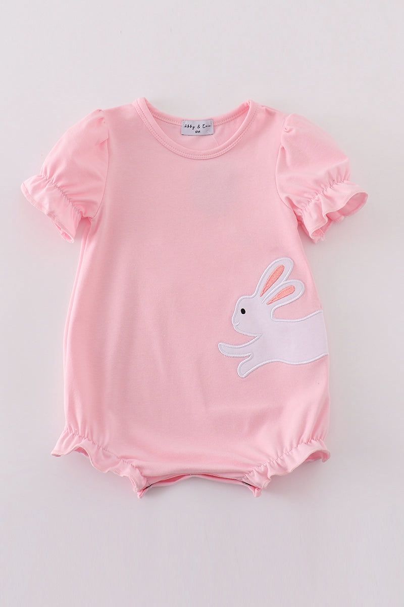 Pink Applique Bunny Bubble