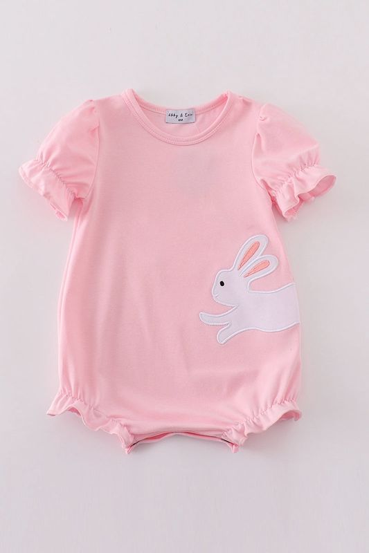 Pink Applique Bunny Bubble