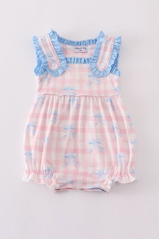 Pink Plaid &amp; Bow Print Gingham Bubble