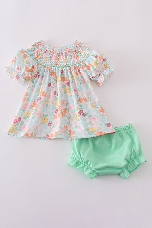 Springtime Bloom Smocked Bloomer Set