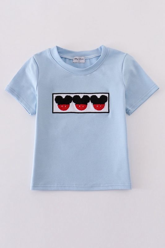 Blue  Mouse French Knot Shirt