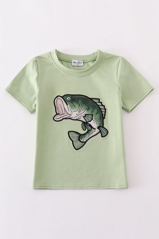 Green Fish Applique Shirt