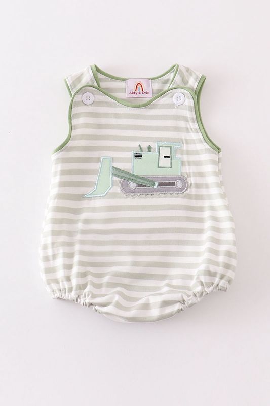 Excavator Applique Striped Bubble