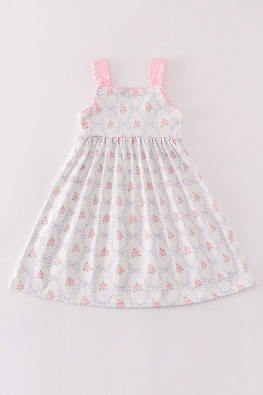 Floral Bow Print Dress