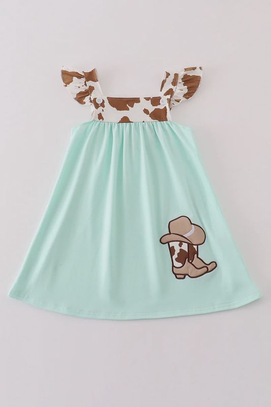 Leopard Boots Applique Dress