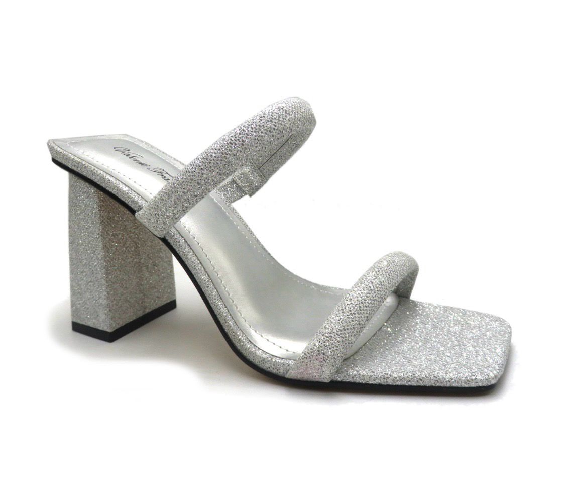 Silver Slip On Heel