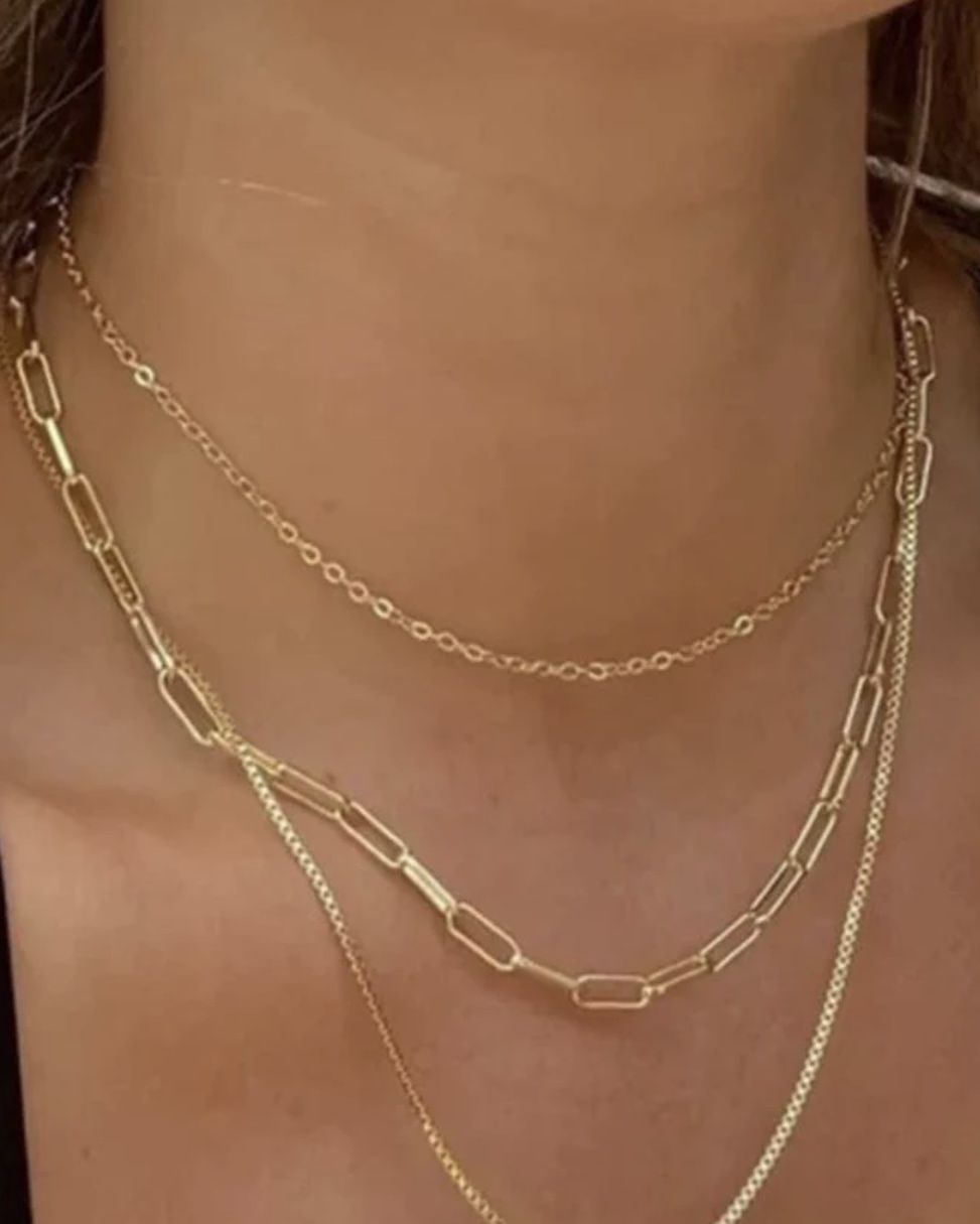 Triple Threat 18k Gold Plated Necklace