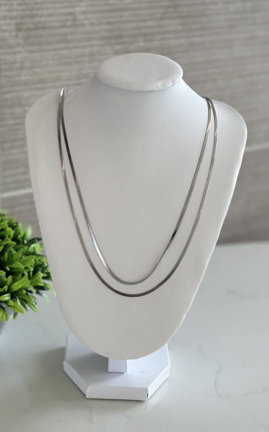 Stainless Steel Double Layer Snake Necklace