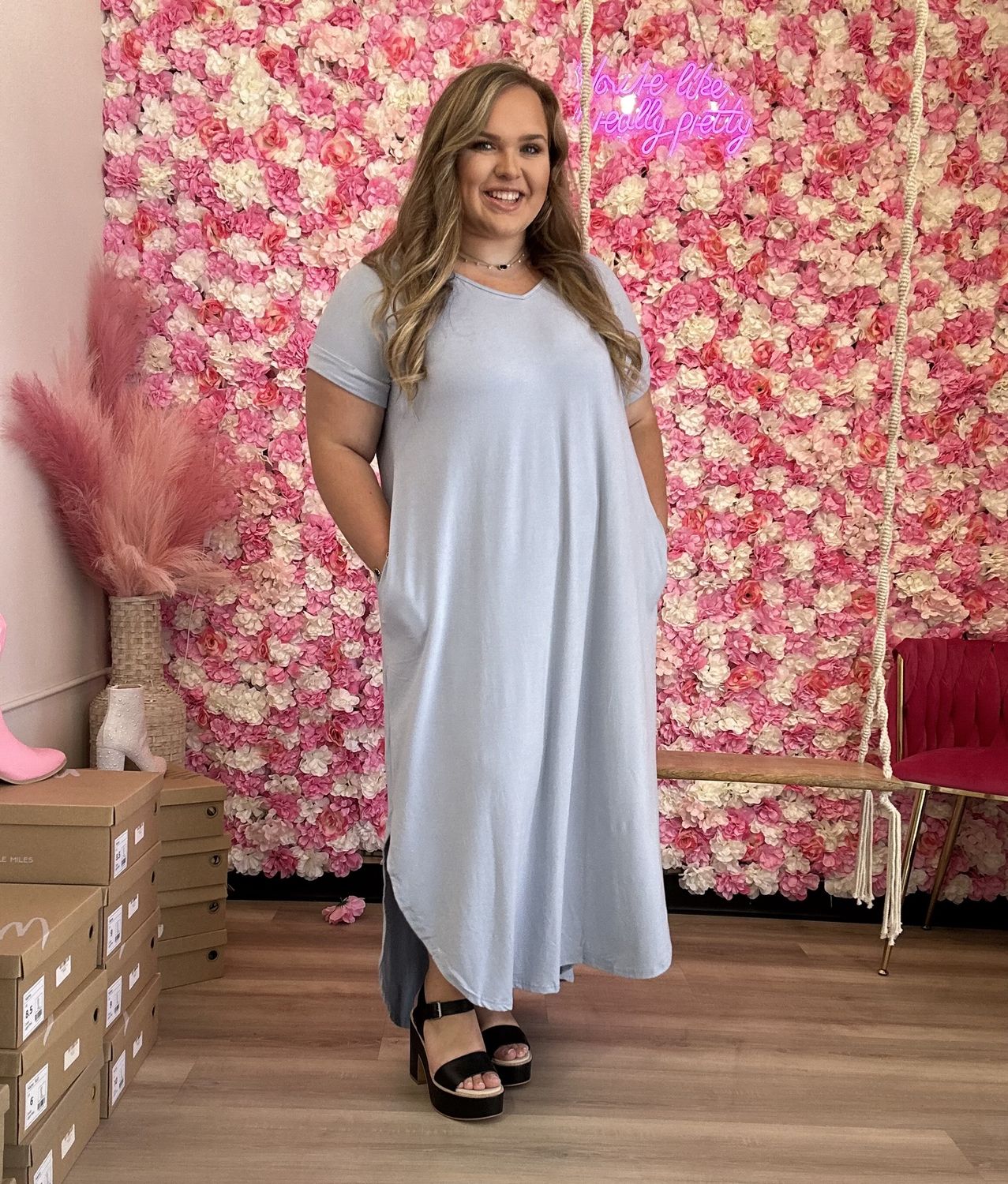 Baby Blue Curvy Dress