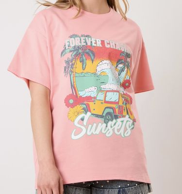Coral Forever Chasing Sunsets Tee