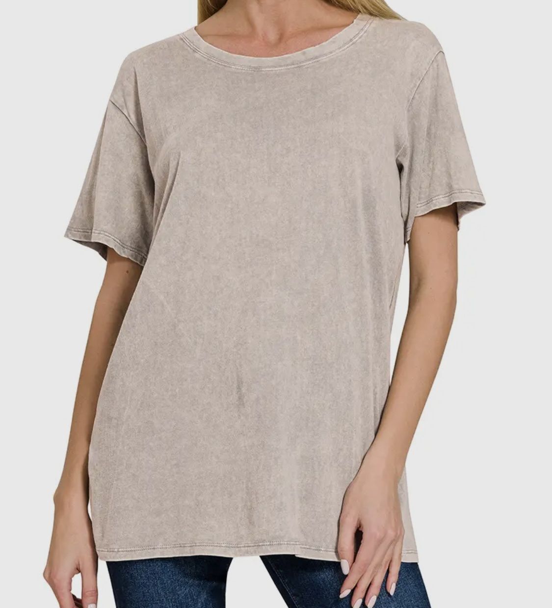 Washed Short Sleeve Top