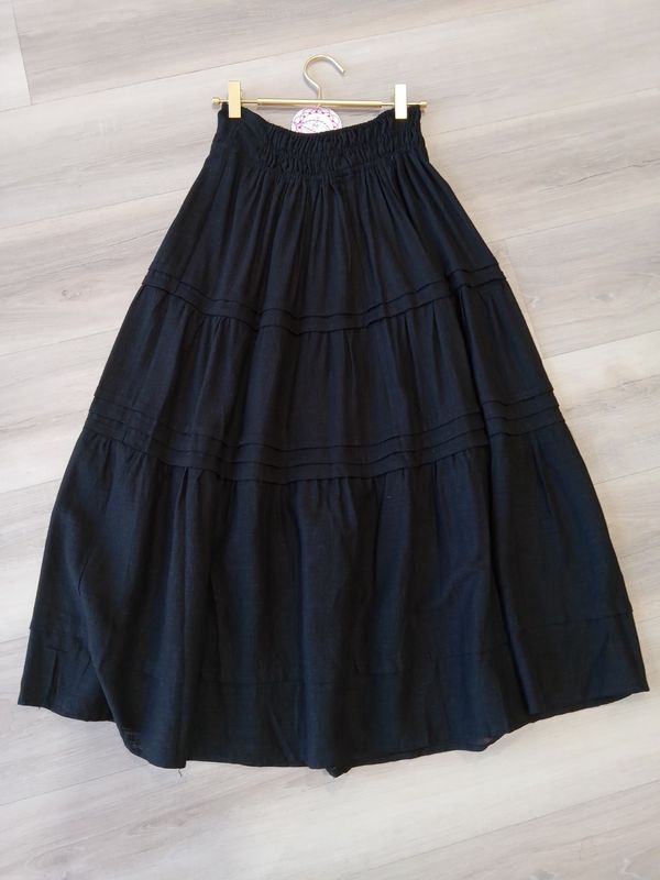 Black Smocked Skirt