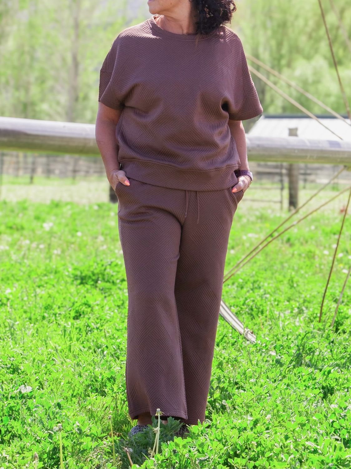 Brown Stockton Textured Lounge Set