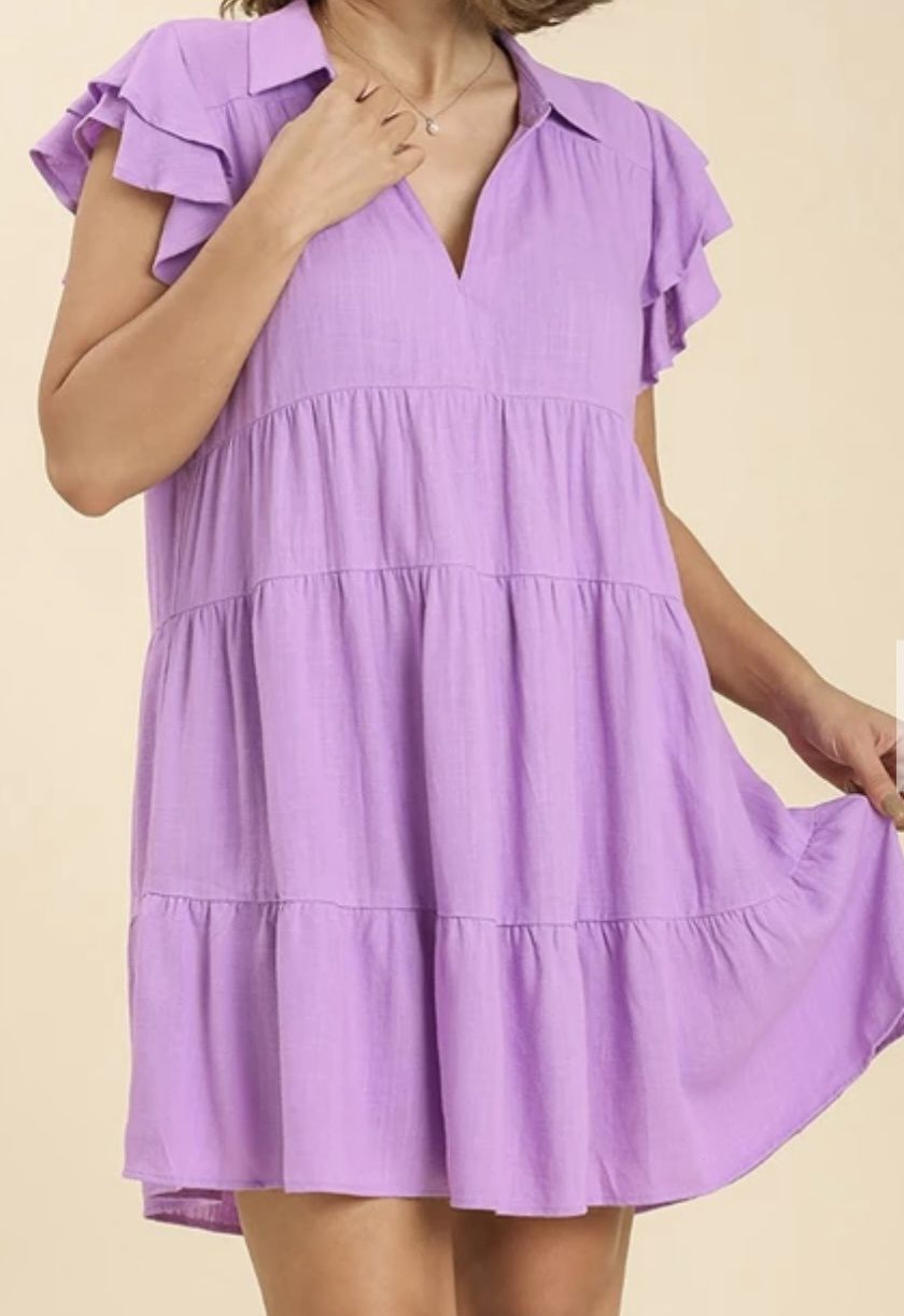 Lavender Ruffle Curvy Dress