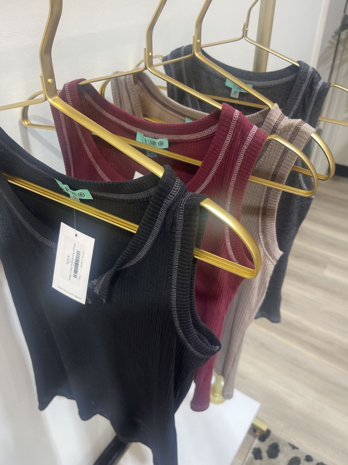 Ribbed Tank Reverse Stitch