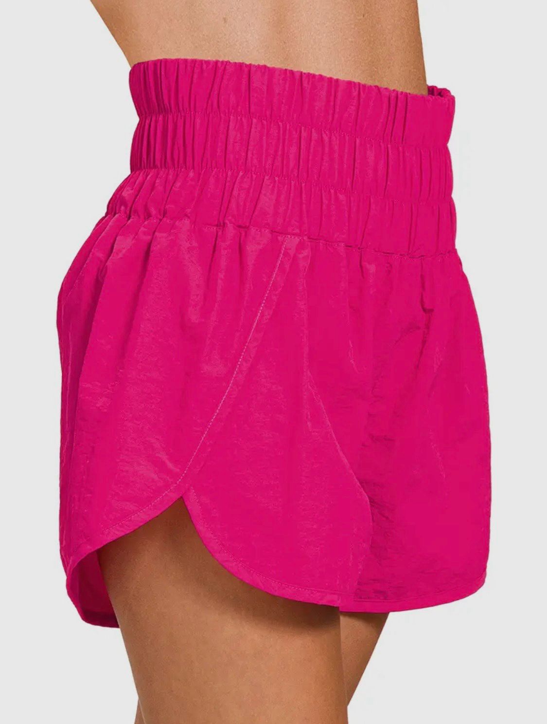 Windbreaker Track Shorts, Colour: HotPink, Size: S