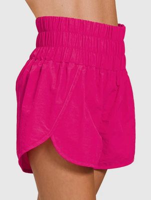 Windbreaker Track Shorts, Colour: HotPink, Size: S